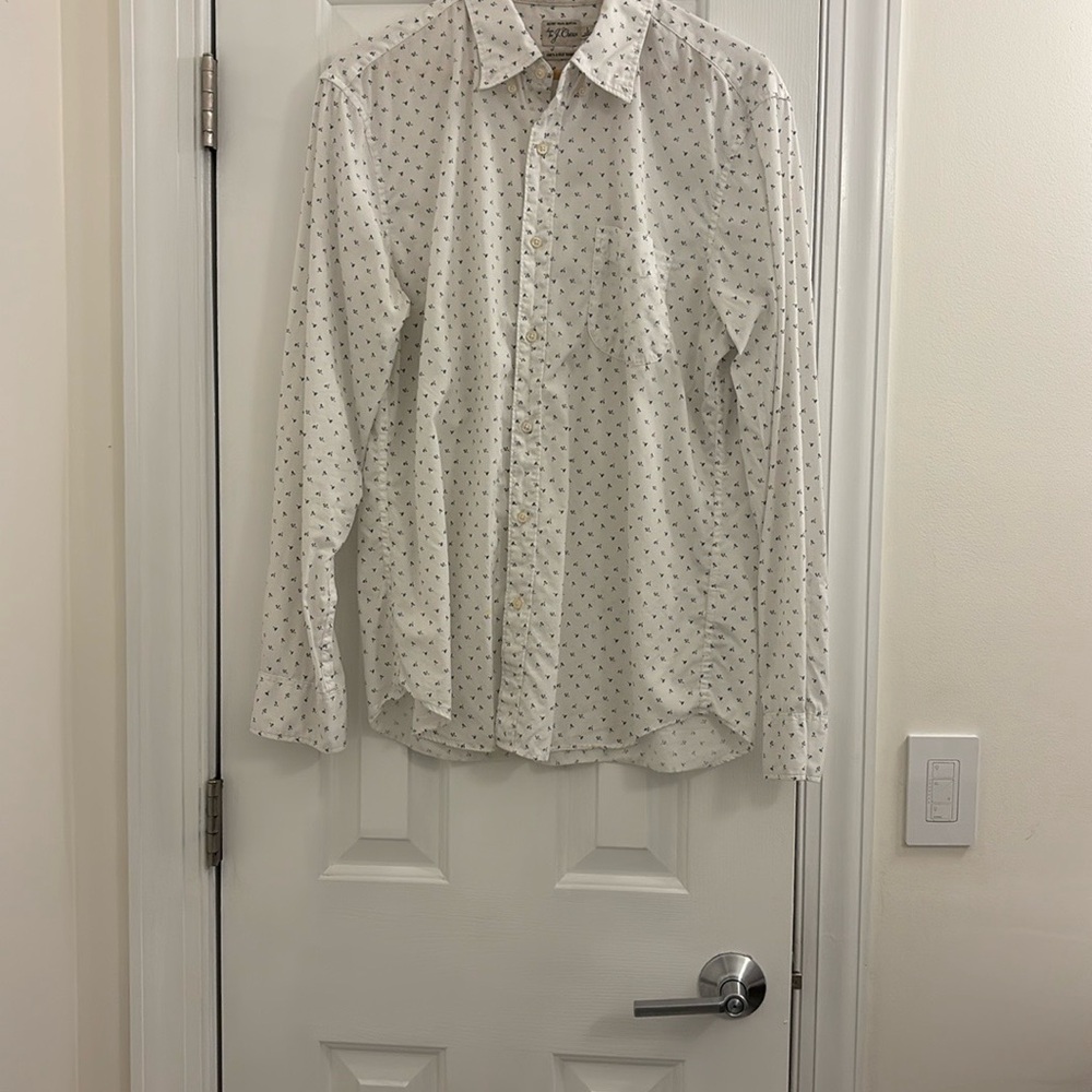 J. Crew White Casual Button Down Shirt
